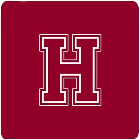 Carolines Treasures Set of 4 Monogram - Maroon and White Foam Coasters Initial Letter H CJ1032-HFC